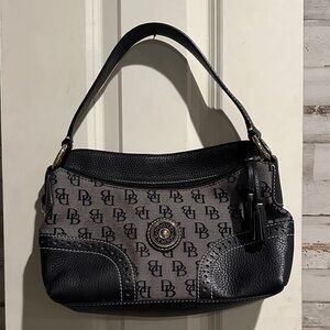 Dooney & Bourke Black and Gray Monogram Shoulder Bag